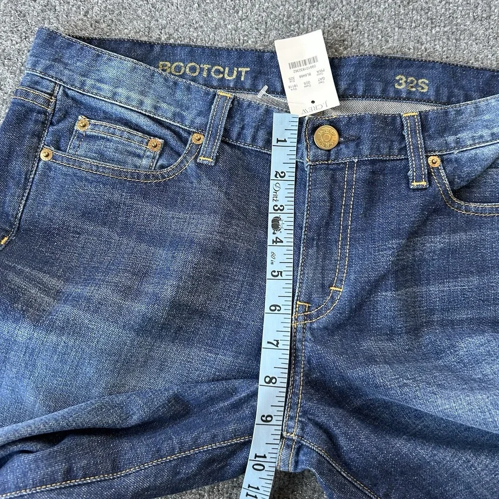 JCrew  Jeans Womens 32S Boot Cut Medium Wash Stretch Denim USA‎ Made 34x30 New
